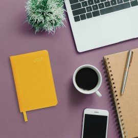 Ежедневник датированный 2026 А5 138x213мм BRAUBERG Select, балакрон, желтый, 117088