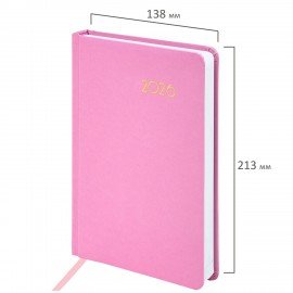 Ежедневник датированный 2026 А5 138x213мм BRAUBERG Select, балакрон, розовый, 117089