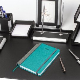 Ежедневник датированный 2026 А5 138x213мм BRAUBERG Mosaic, под кожу, держатель для ручки, бирюза, 117110