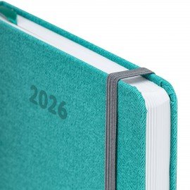 Ежедневник датированный 2026 А5 138x213мм BRAUBERG Mosaic, под кожу, держатель для ручки, бирюза, 117110