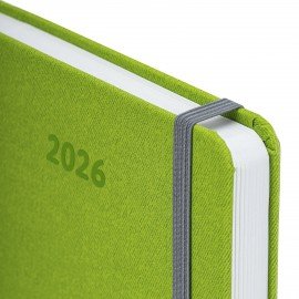 Ежедневник датированный 2026 А5 138x213мм BRAUBERG Mosaic, под кожу, карман для ручки, зеленый, 117111