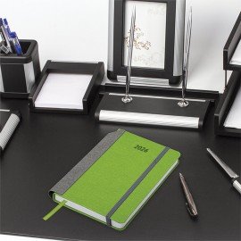 Ежедневник датированный 2026 А5 138x213мм BRAUBERG Mosaic, под кожу, карман для ручки, зеленый, 117111