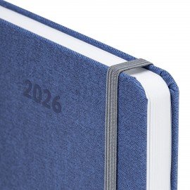 Ежедневник датированный 2026 А5 138x213мм BRAUBERG Mosaic, под кожу, карман для ручки, синий, 117112