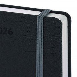 Ежедневник датированный 2026 А5 138x213мм BRAUBERG Mosaic, под кожу, карман для ручки, черный, 117114