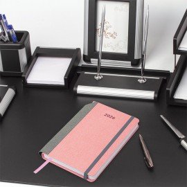 Ежедневник датированный 2026 А5 138x213мм BRAUBERG Mosaic, под кожу, карман для ручки, розовый, 117115