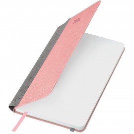 Ежедневник датированный 2026 А5 138x213мм BRAUBERG Mosaic, под кожу, карман для ручки, розовый, 117115