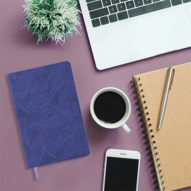 Ежедневник датированный 2026 А5 138x213мм BRAUBERG Foliage, под кожу гибкий, сиреневый, 117131