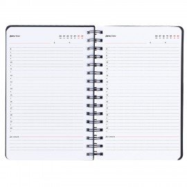 Ежедневник недатированный А5 135х210мм BRAUBERG "Felt" на гребне, войлок, кнопка 160л, черный, 117132