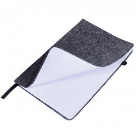 Блокнот А5 138x213мм BRAUBERG "Voylok" войлок, резинка, держатель, 80л клетка, черный, 117134