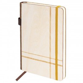 Ежедневник недатированный А5 145х210мм BRAUBERG "Natural", резинка, держатель 160л, деревянный, 117136