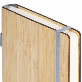 Ежедневник недатированный А5 145х213мм BRAUBERG "Bamboo", резинка, держатель, 160л, коричневый, 117137