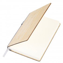 Ежедневник недатированный А5 145х213мм BRAUBERG "Bamboo", резинка, держатель, 160л, коричневый, 117137