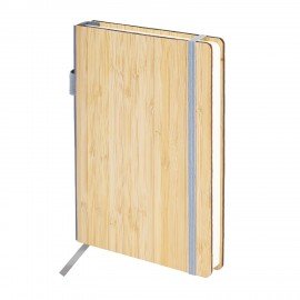 Ежедневник недатированный А5 145х213мм BRAUBERG "Bamboo", резинка, держатель, 160л, коричневый, 117137
