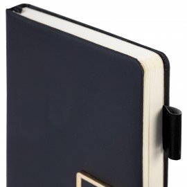 Ежедневник недатированный А5 143х210мм BRAUBERG Deluxe, под кожу, магнит 160л, черный, 117414, 117141