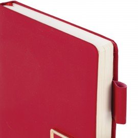 Ежедневник недатированный А5 143х210мм BRAUBERG Deluxe, под кожу, магнит 160л, красный, 117142