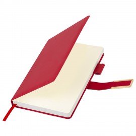 Ежедневник недатированный А5 143х210мм BRAUBERG Deluxe, под кожу, магнит 160л, красный, 117142