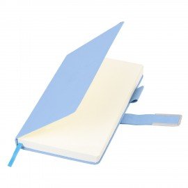 Ежедневник недатированный А5 143х210мм BRAUBERG Deluxe, под кожу, магнит 160л, голубой, 117144