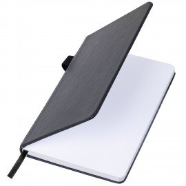 Блокнот А5 135x212мм BRAUBERG "Soft touch" под кожу, резинка, держатель, 80л клетка, черный, 117145