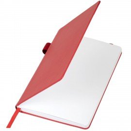 Блокнот А5 135x212мм BRAUBERG "Soft touch" под кожу, резинка, держатель, 80л клетка, красный, 117147