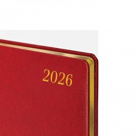 Еженедельник датированный 2026 БОЛЬШОЙ ФОРМАТ 210х297мм А4 BRAUBERG Iguana, под кожу, красный, 117154