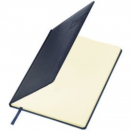 Еженедельник датированный 2026 БОЛЬШОЙ ФОРМАТ 210х297мм А4 BRAUBERG Imperial, под кожу, синий, 117157