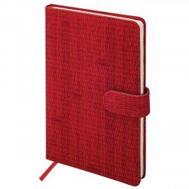 Еженедельник датированный 2026 А5 145х215мм BRAUBERG Augustus, под кожу, красный, 117160
