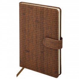 Еженедельник датированный 2026 А5 145х215мм BRAUBERG Augustus, под кожу, коричневый, 117162