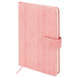 Еженедельник датированный 2026 А5 145х215мм BRAUBERG Augustus, под кожу, розовый, 117163