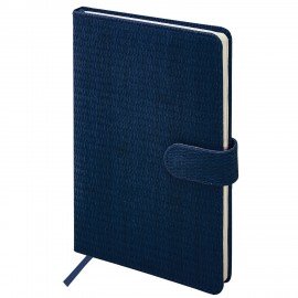 Еженедельник датированный 2026 А5 145х215мм BRAUBERG Augustus, под кожу, темно-синий, 117164