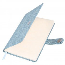 Еженедельник датированный 2026 А5 145х215мм BRAUBERG Augustus, под кожу, голубой, 117165