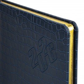 Еженедельник датированный 2026 А5 145х215мм BRAUBERG Comodo, под кожу, темно-синий, 117167