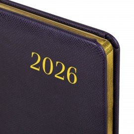 Еженедельник датированный 2026 А5 145х215мм BRAUBERG Iguana, под кожу, темно-фиолетовый, 117172