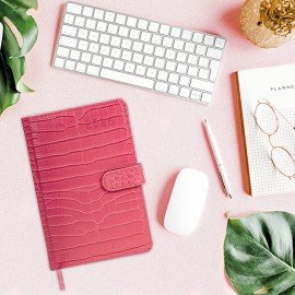 Еженедельник датированный 2026 А5 145х215мм BRAUBERG Party, под кожу, розовый, 117176