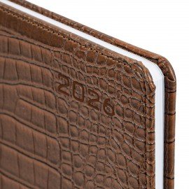 Еженедельник датированный 2026 А5 145х215мм BRAUBERG Party, под кожу, коричневый, 117177