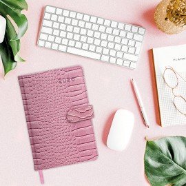 Еженедельник датированный 2026 А5 145х215мм BRAUBERG Party, под кожу, коралловый, 117178