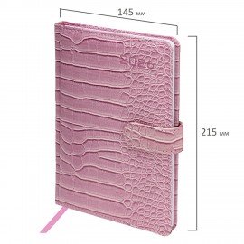 Еженедельник датированный 2026 А5 145х215мм BRAUBERG Party, под кожу, коралловый, 117178