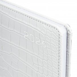 Еженедельник датированный 2026 А5 145х215мм BRAUBERG Party, под кожу, белый, 117179