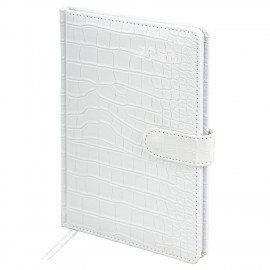 Еженедельник датированный 2026 А5 145х215мм BRAUBERG Party, под кожу, белый, 117179