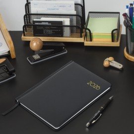 Еженедельник датированный 2026 А5 145х215мм BRAUBERG Select, балакрон, черный, 117182