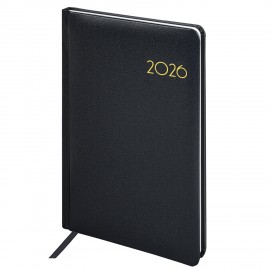 Еженедельник датированный 2026 А5 145х215мм BRAUBERG Select, балакрон, черный, 117182