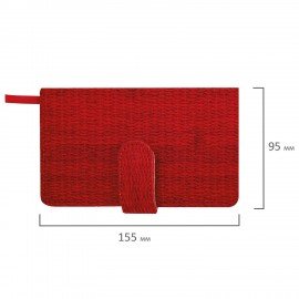 Еженедельник датированный 2026 МАЛЫЙ ФОРМАТ 95х155мм А6 BRAUBERG Augustus, под кожу, красный, 117184