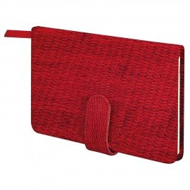 Еженедельник датированный 2026 МАЛЫЙ ФОРМАТ 95х155мм А6 BRAUBERG Augustus, под кожу, красный, 117184