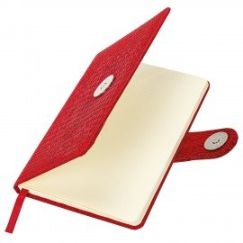 Еженедельник датированный 2026 МАЛЫЙ ФОРМАТ 95х155мм А6 BRAUBERG Augustus, под кожу, красный, 117184