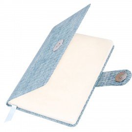 Еженедельник датированный 2026 МАЛЫЙ ФОРМАТ 95х155мм А6 BRAUBERG Augustus, под кожу, голубой, 117185