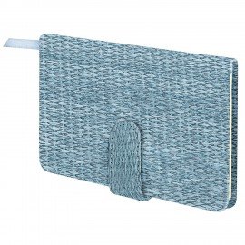 Еженедельник датированный 2026 МАЛЫЙ ФОРМАТ 95х155мм А6 BRAUBERG Augustus, под кожу, голубой, 117185