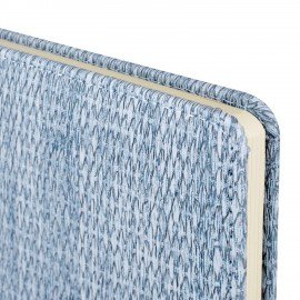 Еженедельник датированный 2026 МАЛЫЙ ФОРМАТ 95х155мм А6 BRAUBERG Augustus, под кожу, голубой, 117185