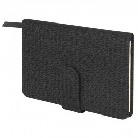 Еженедельник датированный 2026 МАЛЫЙ ФОРМАТ 95х155мм А6 BRAUBERG Augustus, под кожу, черный, 117186