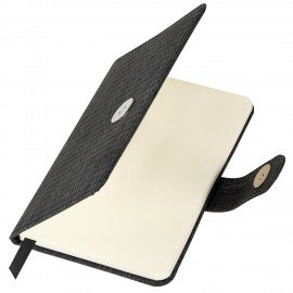 Еженедельник датированный 2026 МАЛЫЙ ФОРМАТ 95х155мм А6 BRAUBERG Augustus, под кожу, черный, 117186