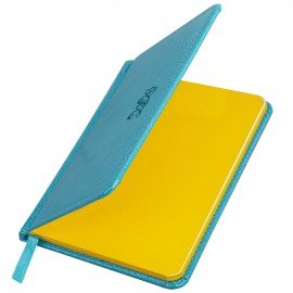 Еженедельник датированный 2026 МАЛЫЙ ФОРМАТ 95х155мм А6 BRAUBERG Rainbow, под кожу, бирюза, 117189
