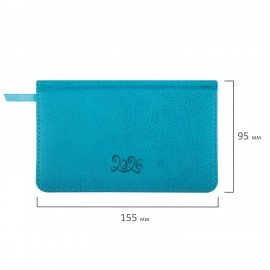 Еженедельник датированный 2026 МАЛЫЙ ФОРМАТ 95х155мм А6 BRAUBERG Rainbow, под кожу, бирюза, 117189